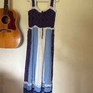 Vintage floral and blue dress